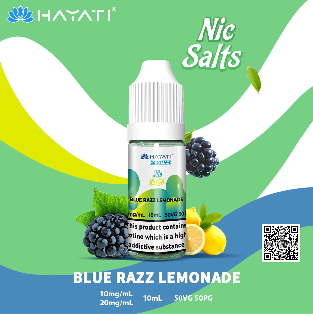Hayati Pro Max Blue Razz Lemonade 10ml Nic Salt Eliquid