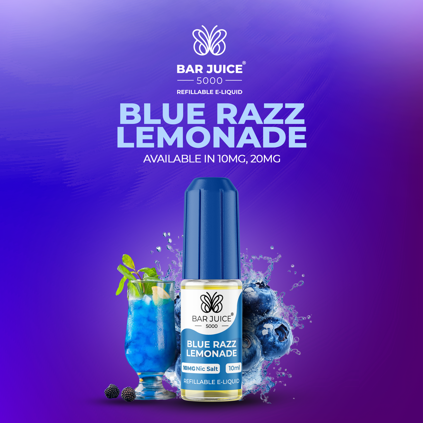 Bar Juice 5000 Blue Razz Lemonade 10ml Nic Salt Eliquid