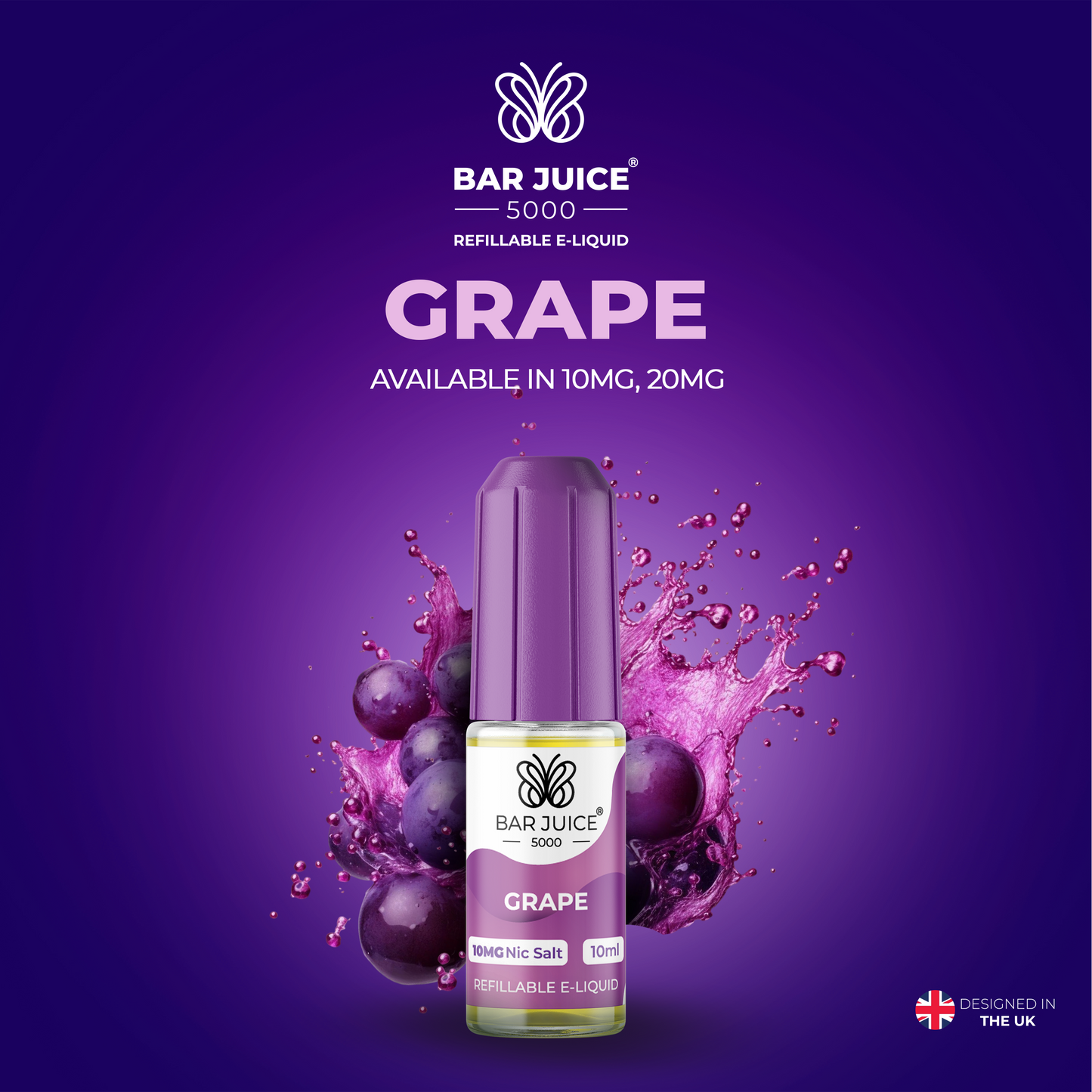 Bar Juice 5000 Grape 10ml Nic Salt Eliquid