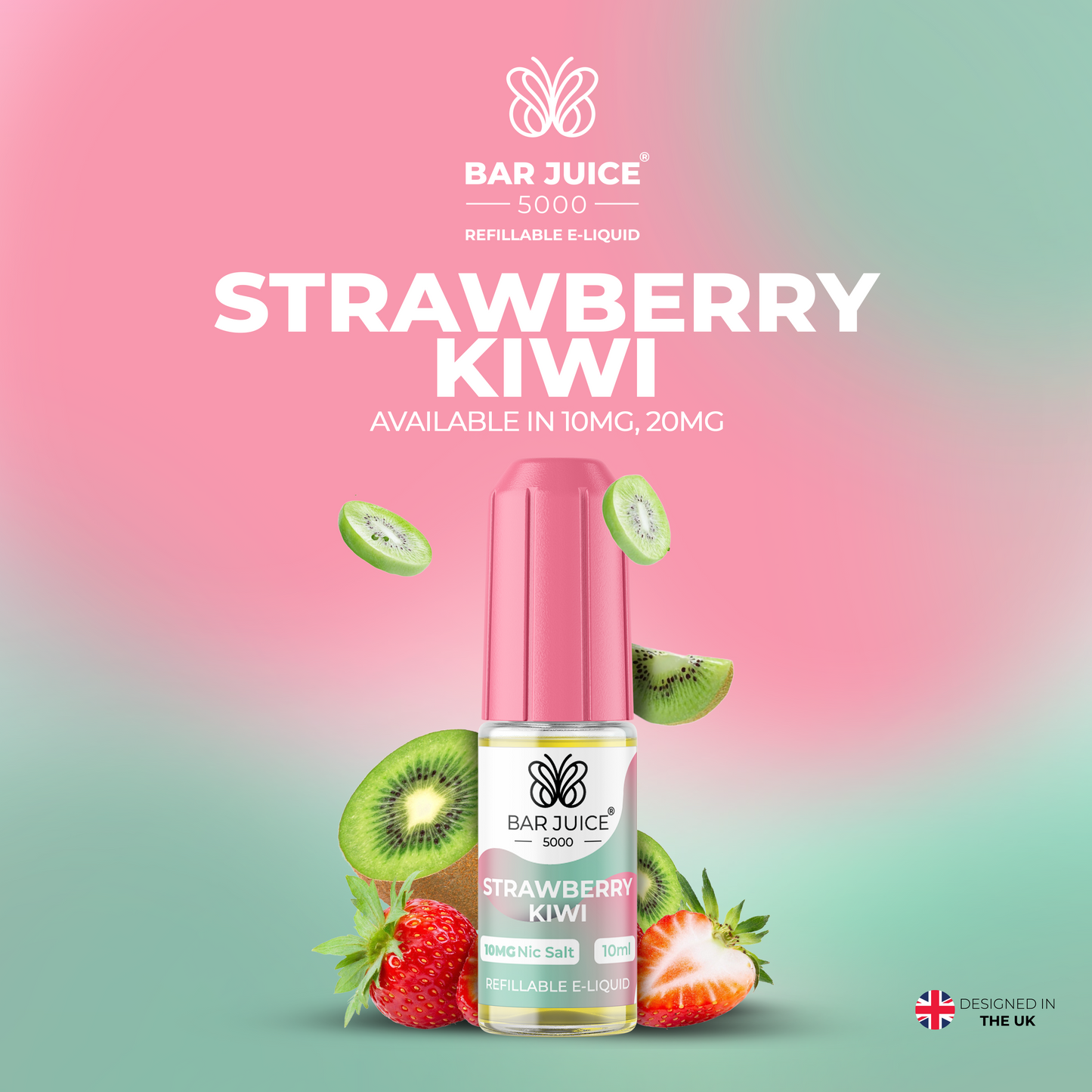 Bar Juice 5000 Strawberry Kiwi 10ml Nic Salt Eliquid