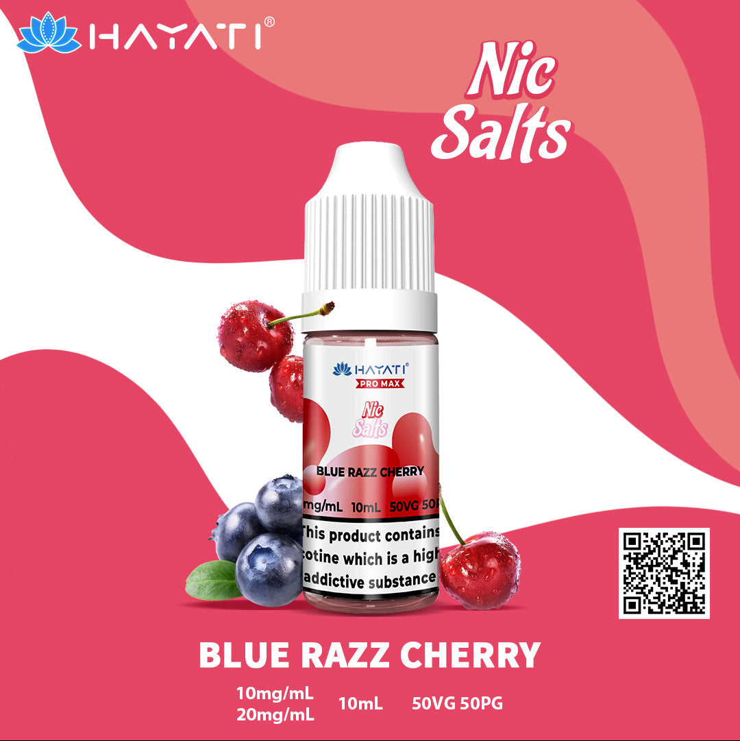 Hayati Pro Max Blue Razz Cherry 10ml Nic Salt Eliquid