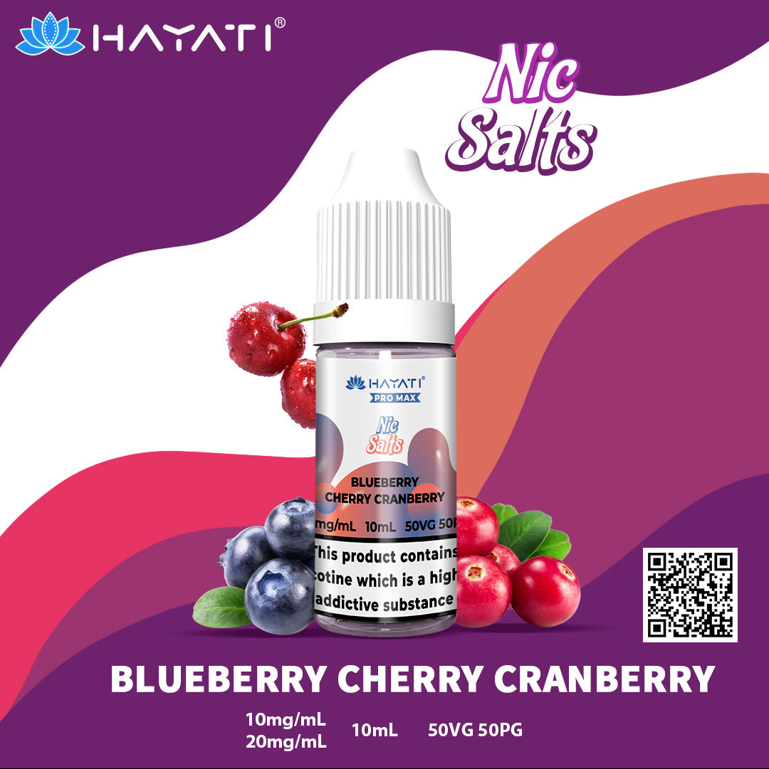 Hayati Pro Max Blueberry Cherry Cranberry 10ml Nic Salt Eliquid