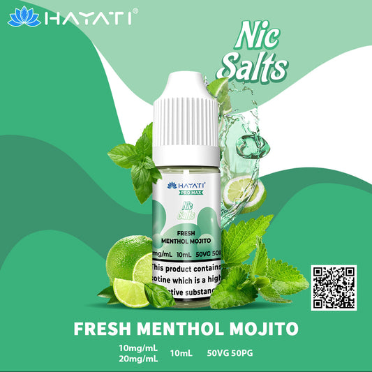 Hayati Pro Max Fresh Menthol Mojito 10ml Nic Salt Eliquid