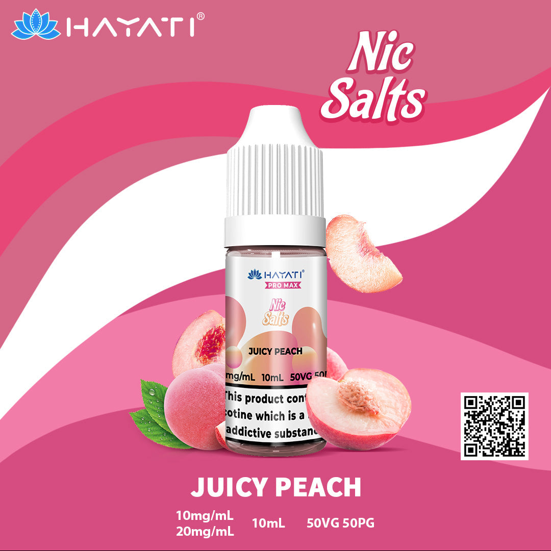 Hayati Pro Max Juicy Peach 10ml Nic Salt Eliquid