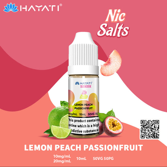 Hayati Pro Max Lemon Peach Passionfruit 10ml Nic Salt Eliquid