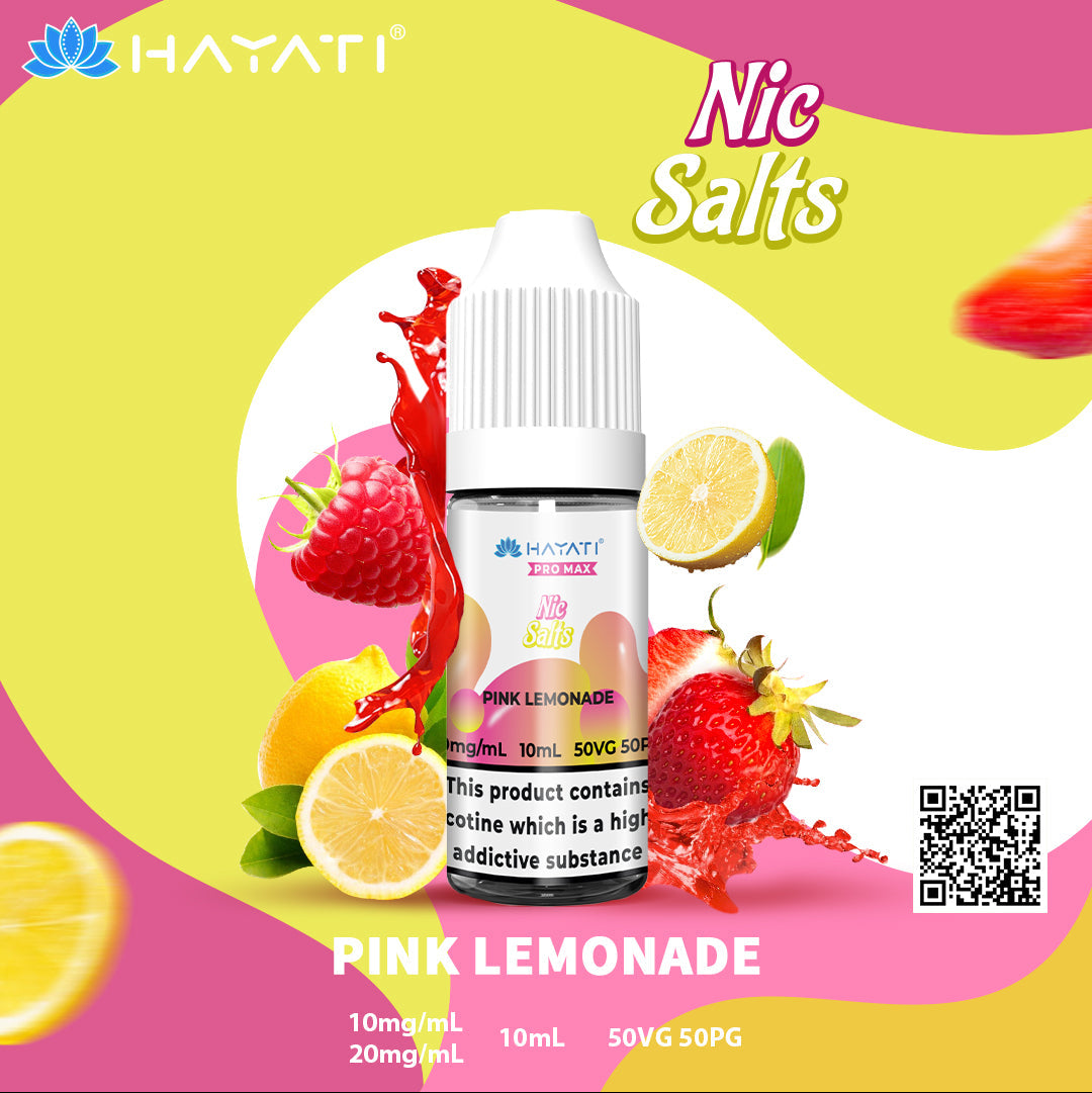 Hayati Pro Max Pink Lemonade 10ml Nic Salt Eliquid