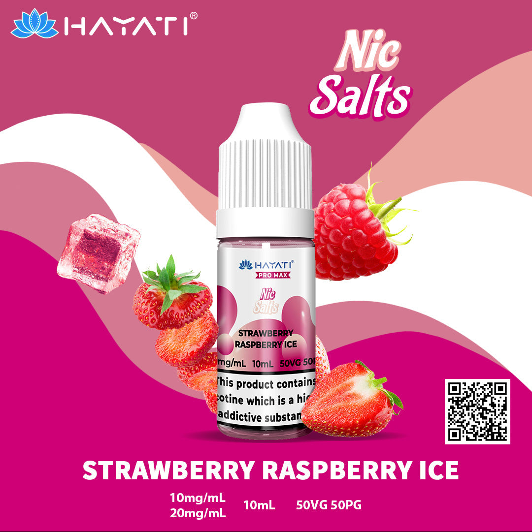 Hayati Pro Max Strawberry Raspberry Ice 10ml Nic Salt Eliquid