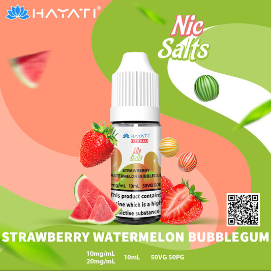 Hayati Pro Max Strawberry Watermelon Bubblegum 10ml Nic Salt Eliquid