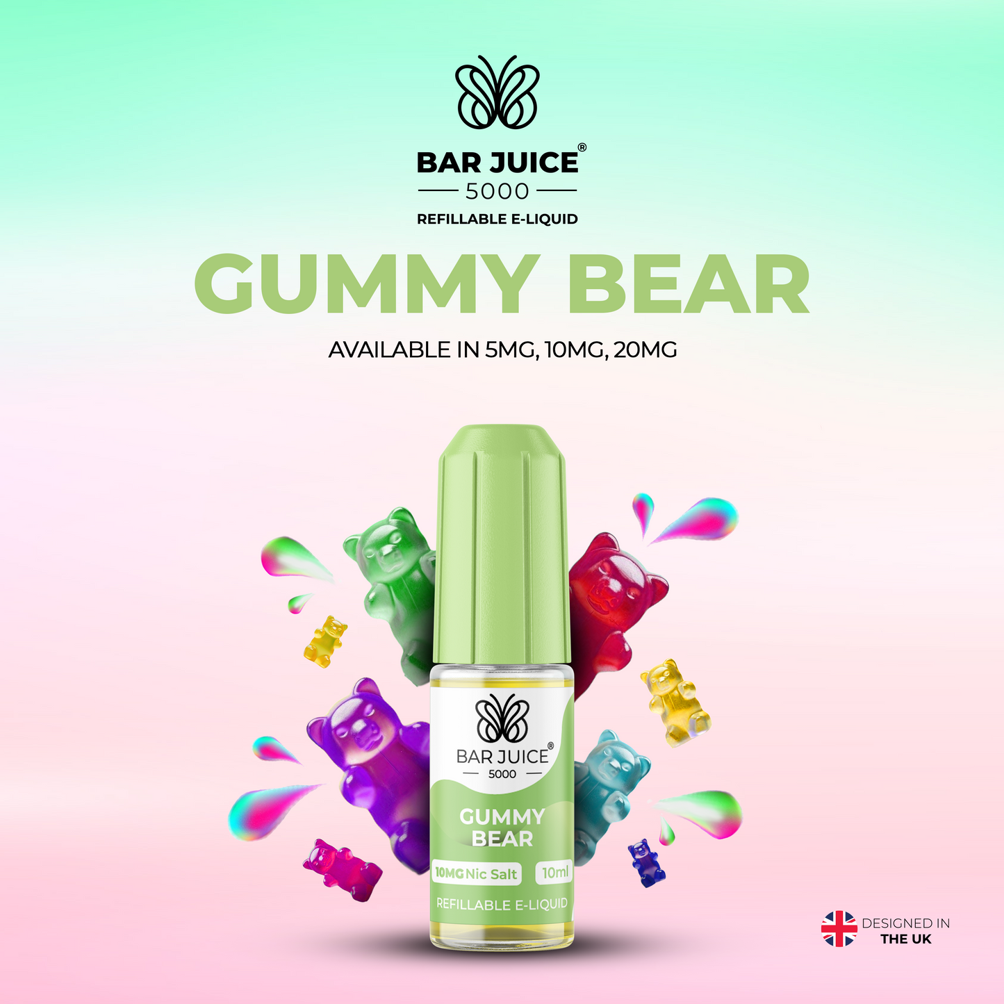 Bar Juice 5000 Gummy Bear 10ml Nic Salt Eliquid