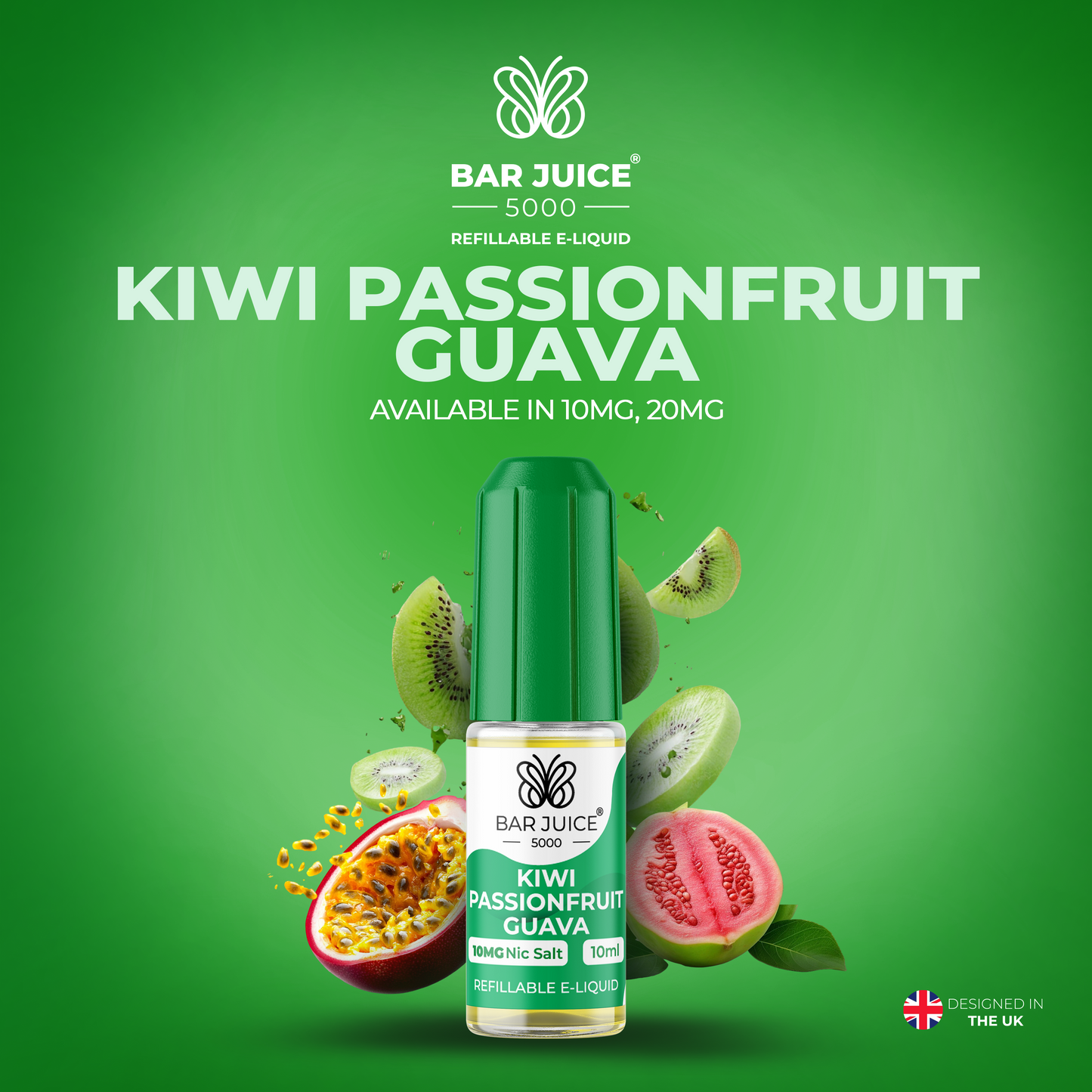Bar Juice 5000 Kiwi Passionfruit Guava 10ml Nic Salt Eliquid