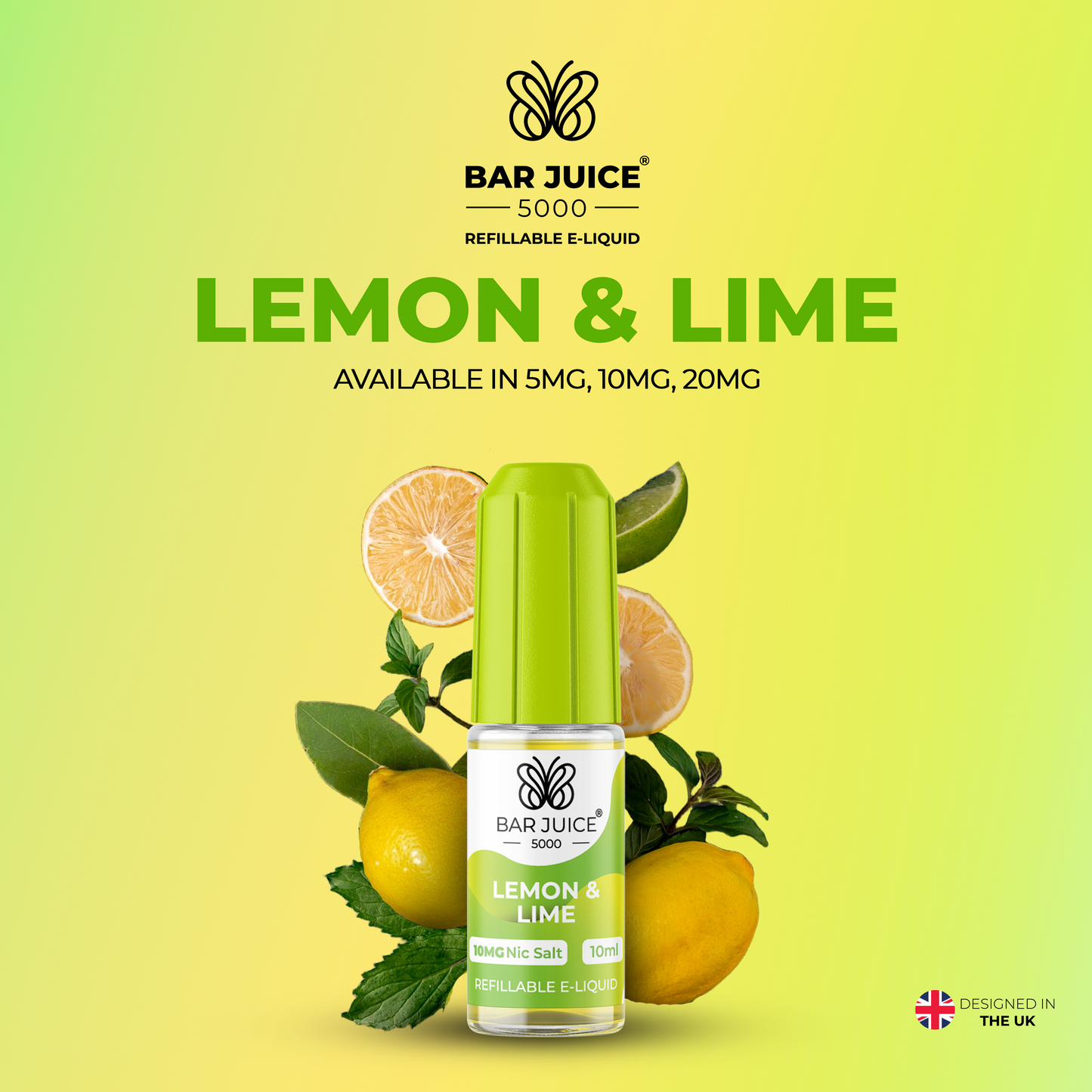 Bar Juice 5000 Lemon & Lime 10ml Nic Salt Eliquid