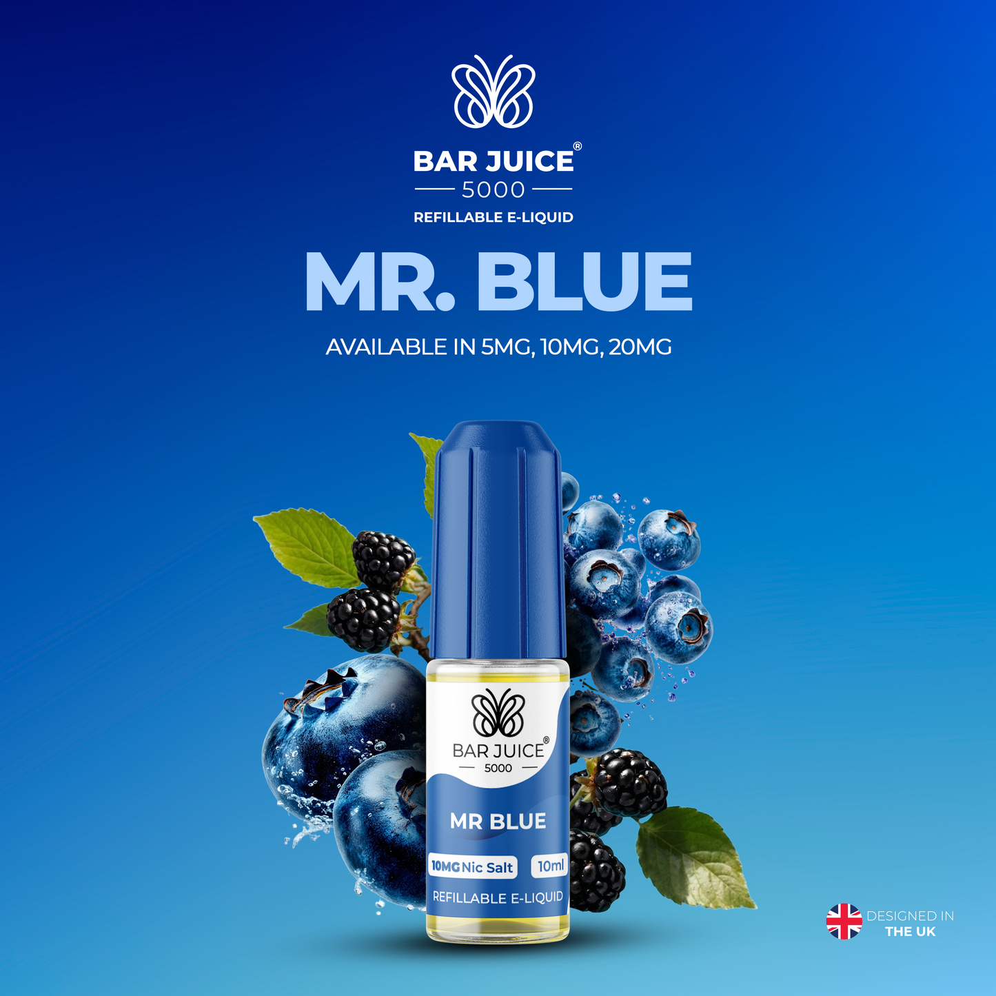 Bar Juice 5000 Mr Blue 10ml Nic Salt Eliquid