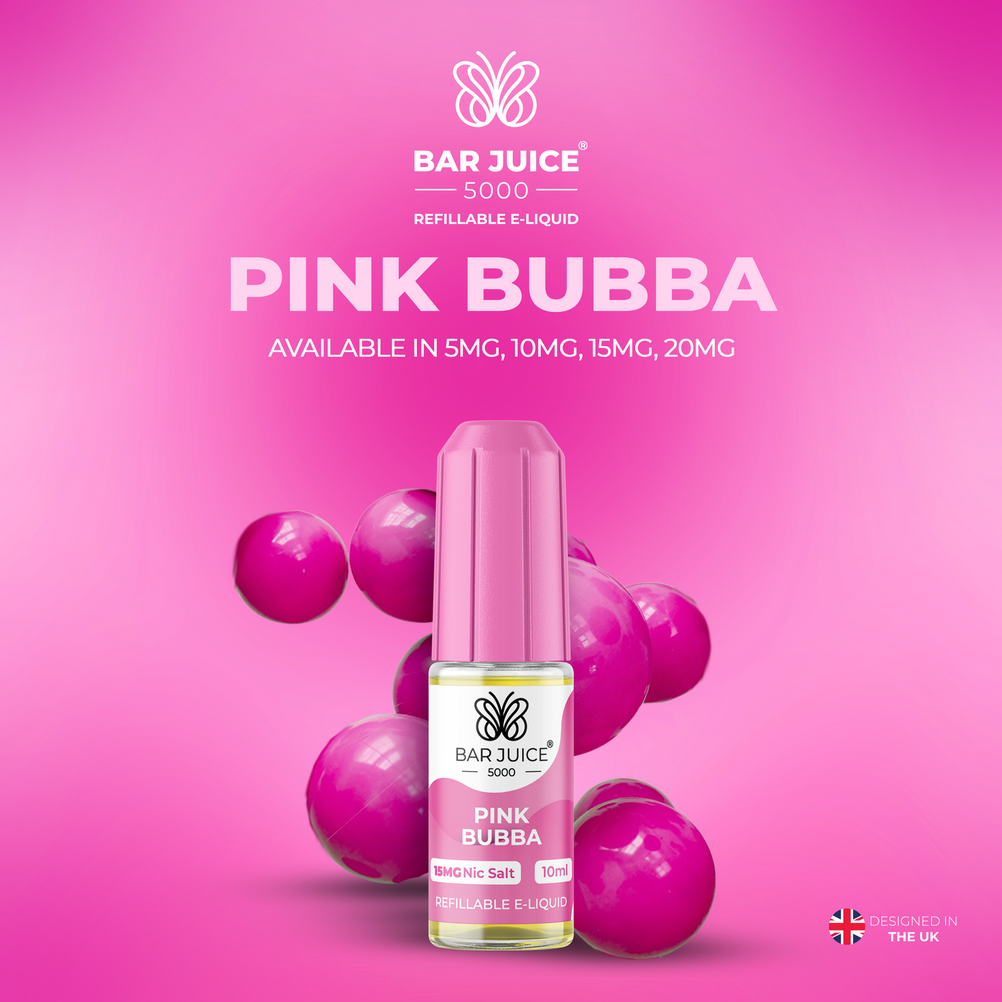 Bar Juice 5000 Pink Bubba 10ml Nic Salt Eliquid