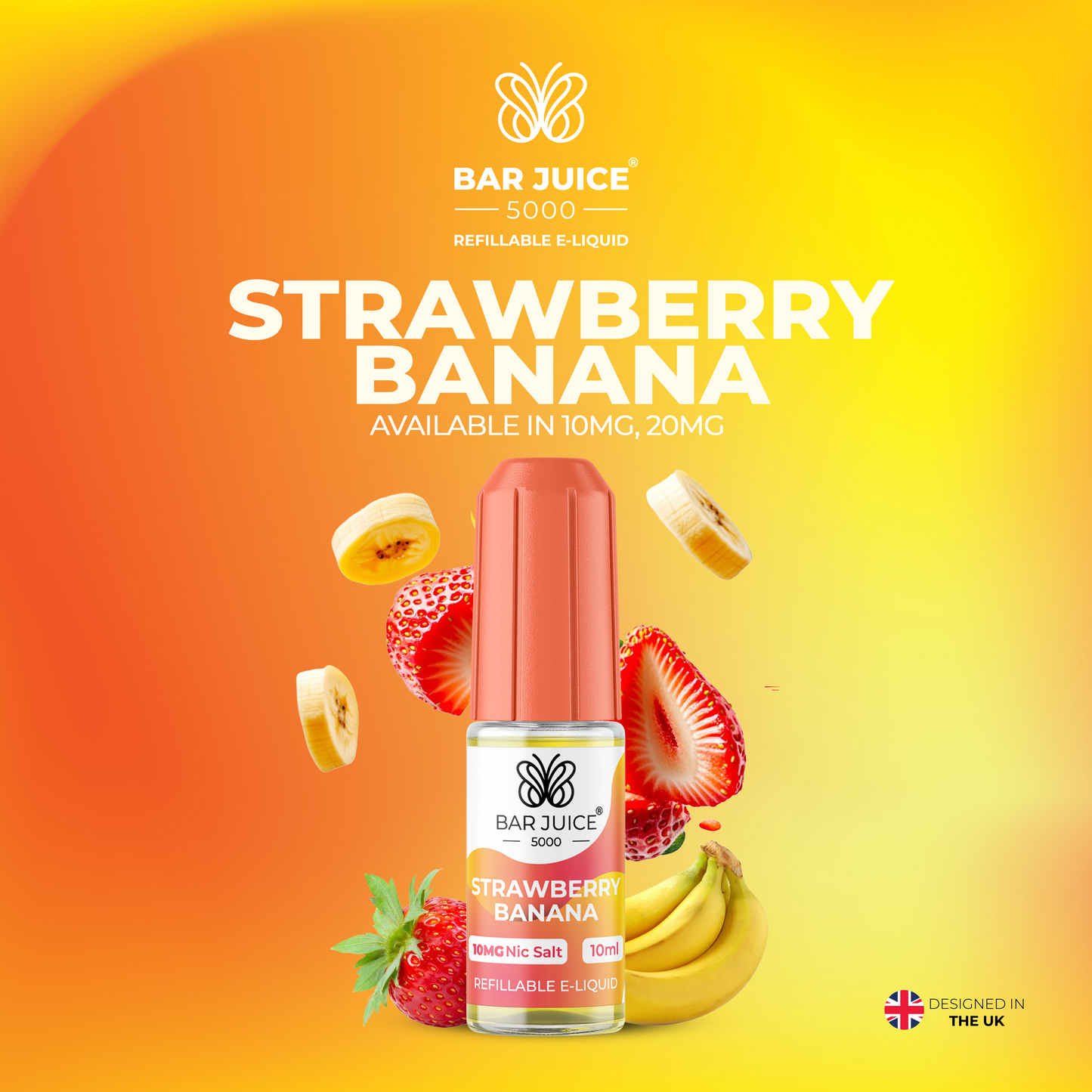 Bar Juice 5000 Strawberry Banana 10ml Nic Salt Eliquid