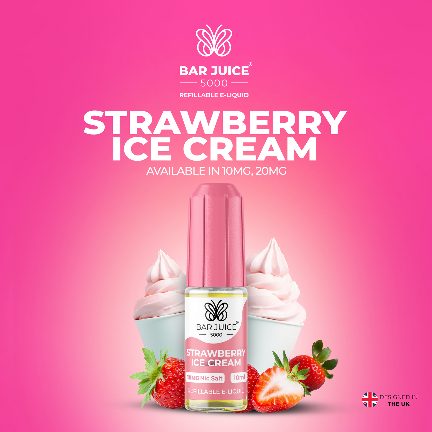Bar Juice 5000 Strawberry Ice Cream 10ml Nic Salt Eliquid