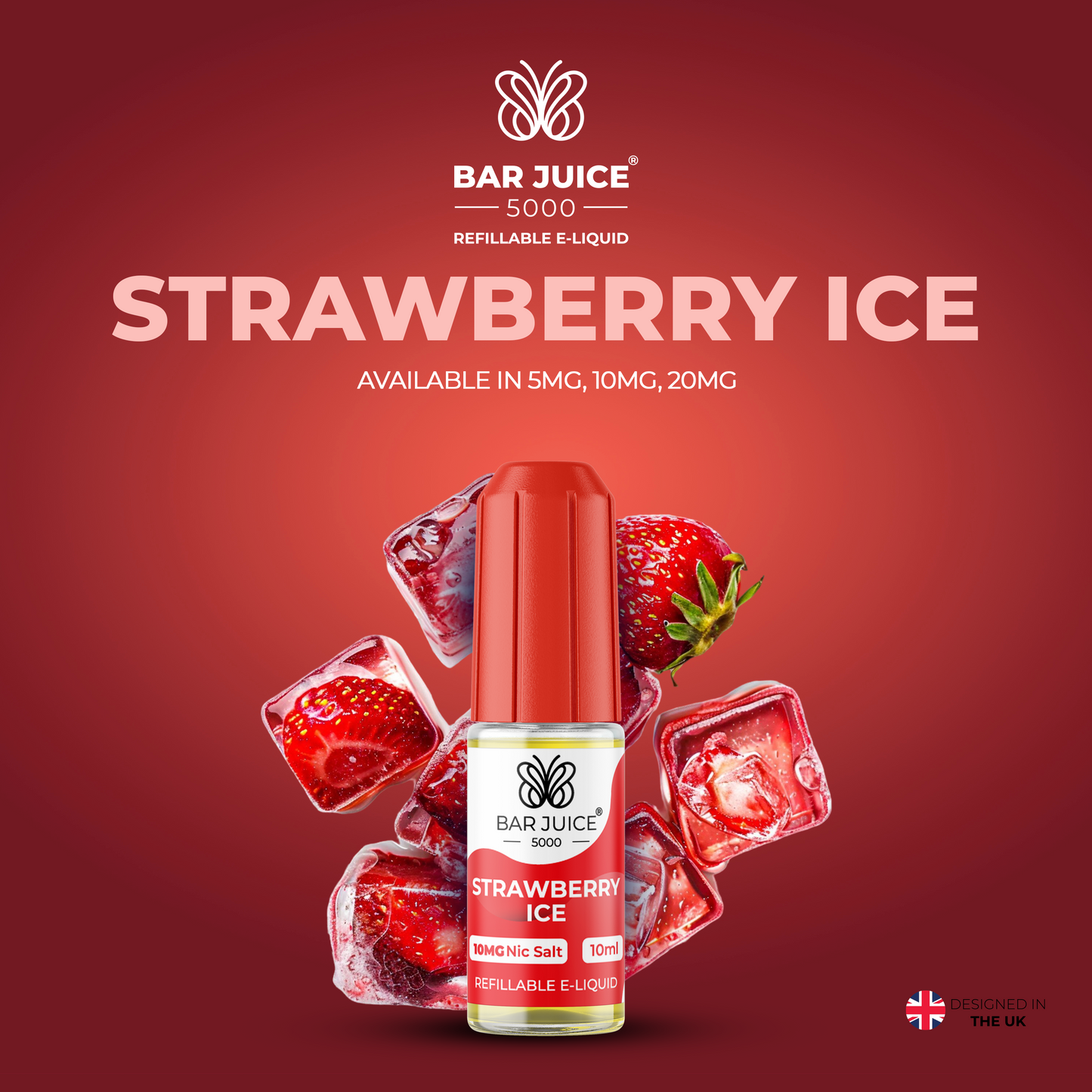 Bar Juice 5000 Strawberry Ice 10ml Nic Salt Eliquid
