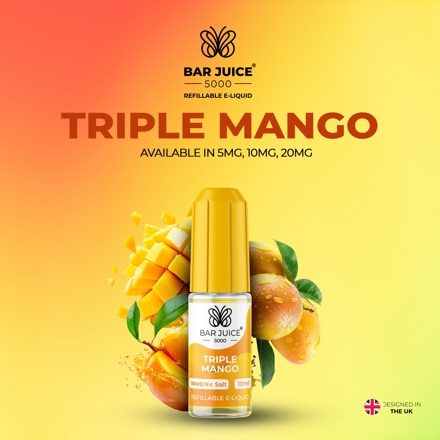 Bar Juice 5000 Triple Mango 10ml Nic Salt Eliquid
